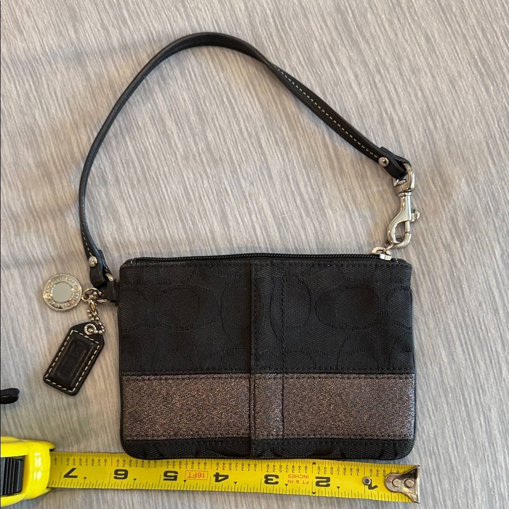 Coach Black and Silver Wristlet